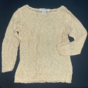 Free people acrylic nylon yellow 3/4 sleeve sweater shirt